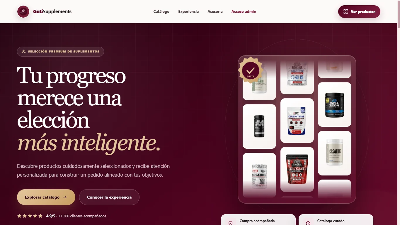 Captura del proyecto Guti Supplements