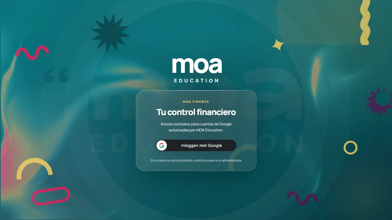 Captura del proyecto MOA Finance