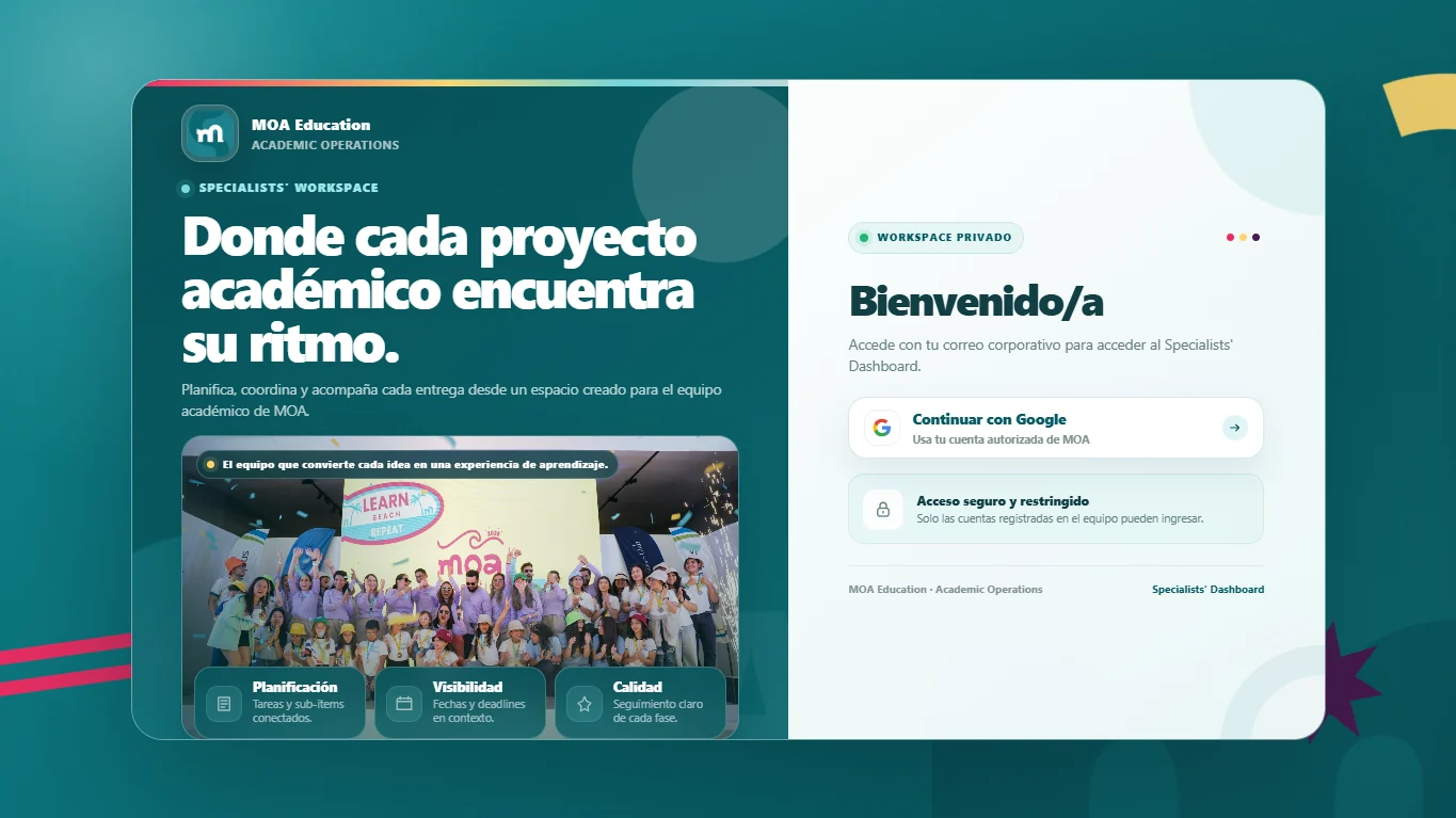 Captura del proyecto MOA Specialists